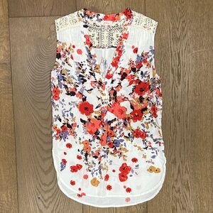 Pixley Floral Sleeveless Blouse - Red, Purple, White